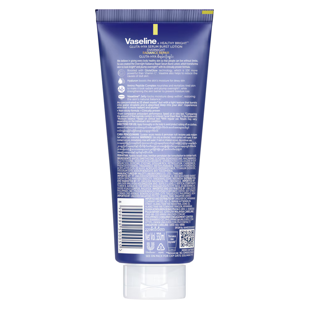 Vaseline Gluta-Hya Serum Burst Lotion Overnight Radiance Repair