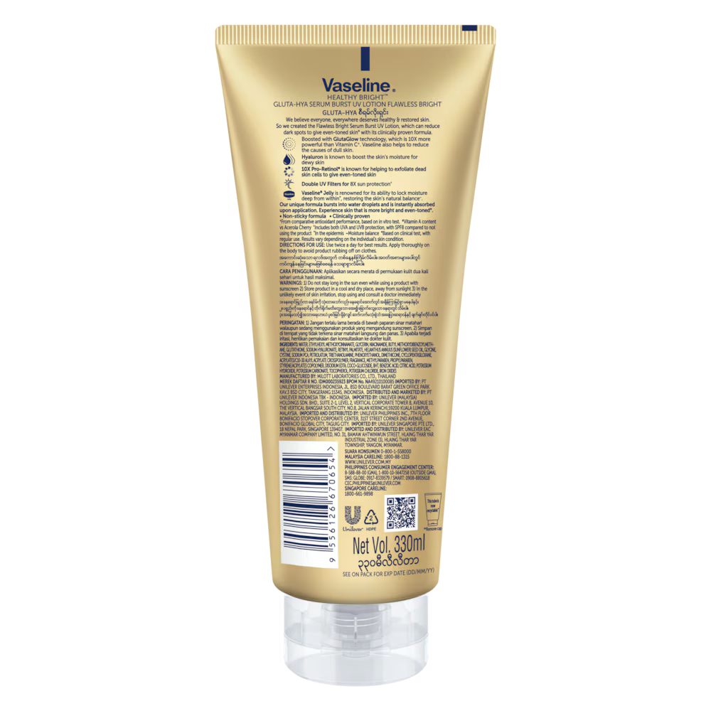 Vaseline Gluta-Hya Serum Burst Lotion Flawless Bright